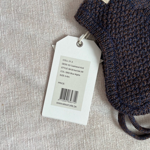 Mini a ture merino wool baby hat 0-6 month - Picture 5 of 6